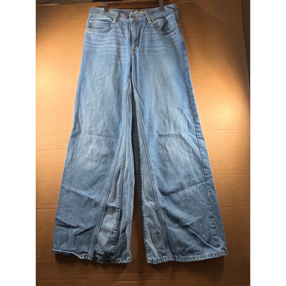 Levi's 94 Baggy Wide Leg Jeans Womens‎ 30x31 Blue High Rise Tag W27 Denim